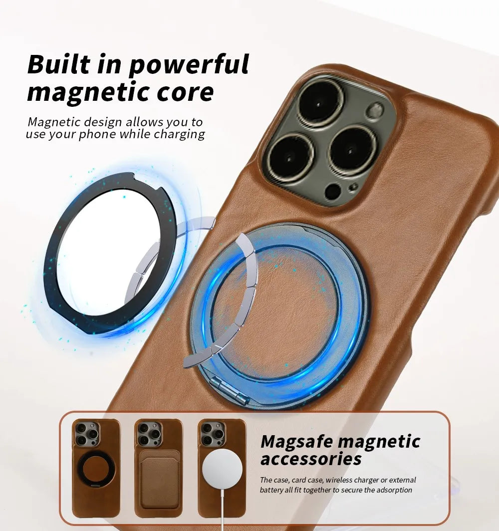 iPhone 16 Luxury 360° Genuine Leather Magsafe Case