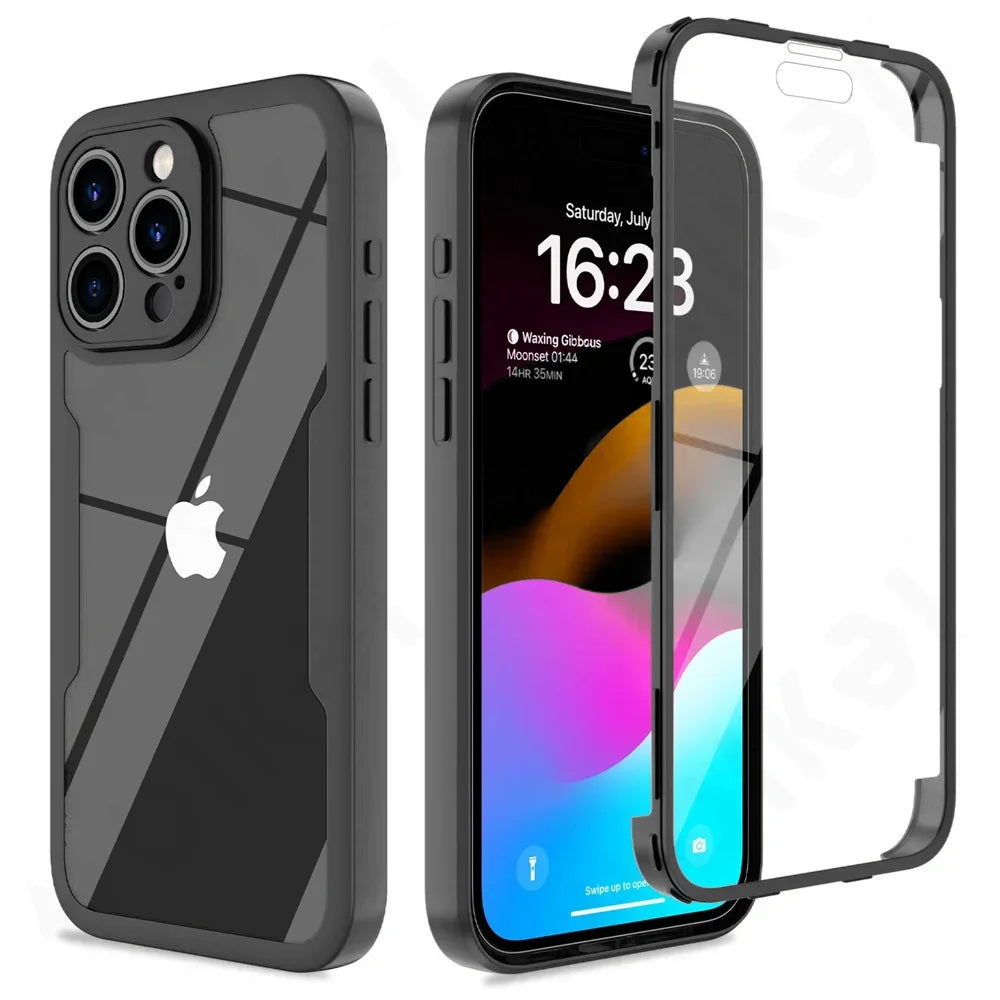 iPhone 16 Pro Full Shockproof Silicone Screen Protection Cover