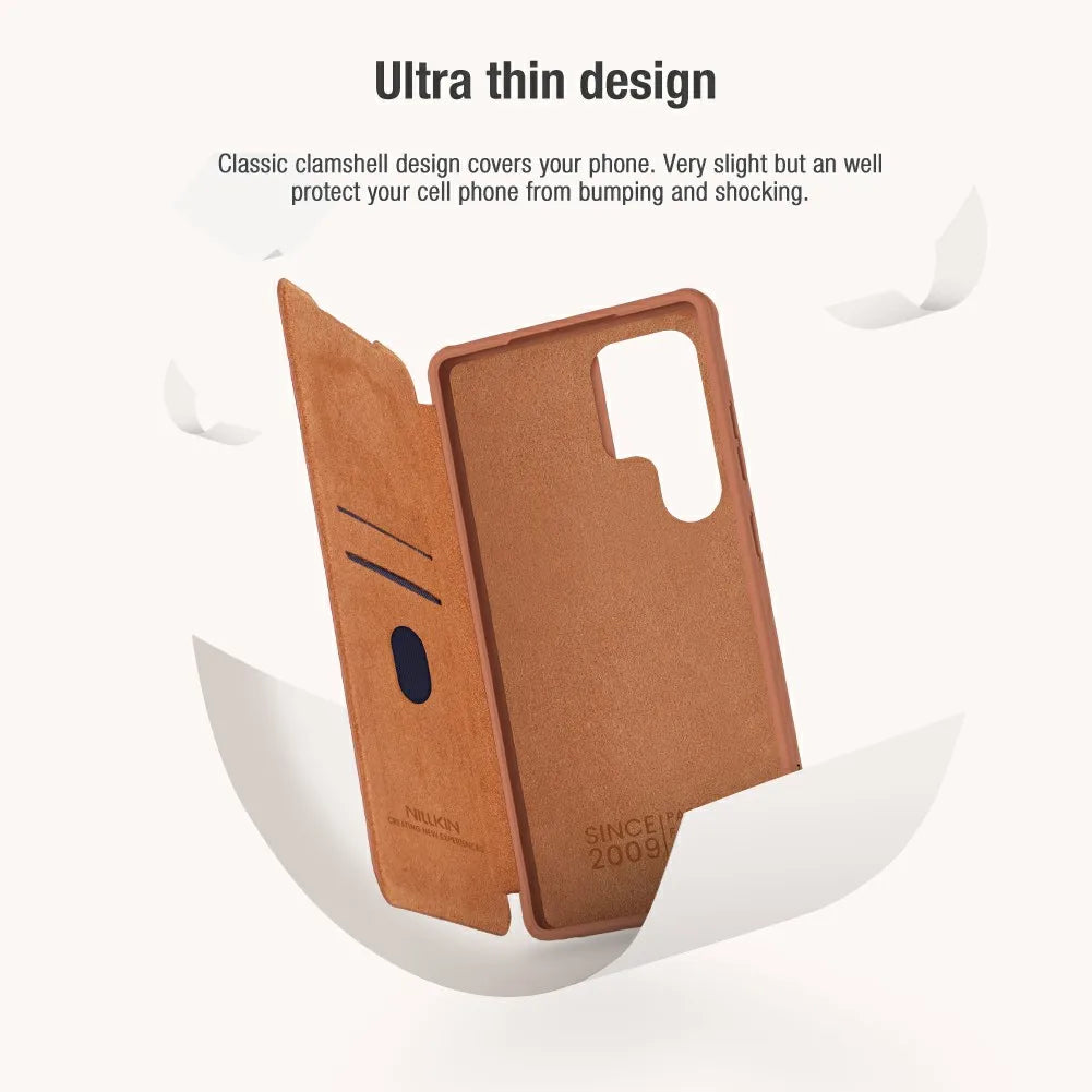 Galaxy S25 NILLKIN Leather Lens Cover Case