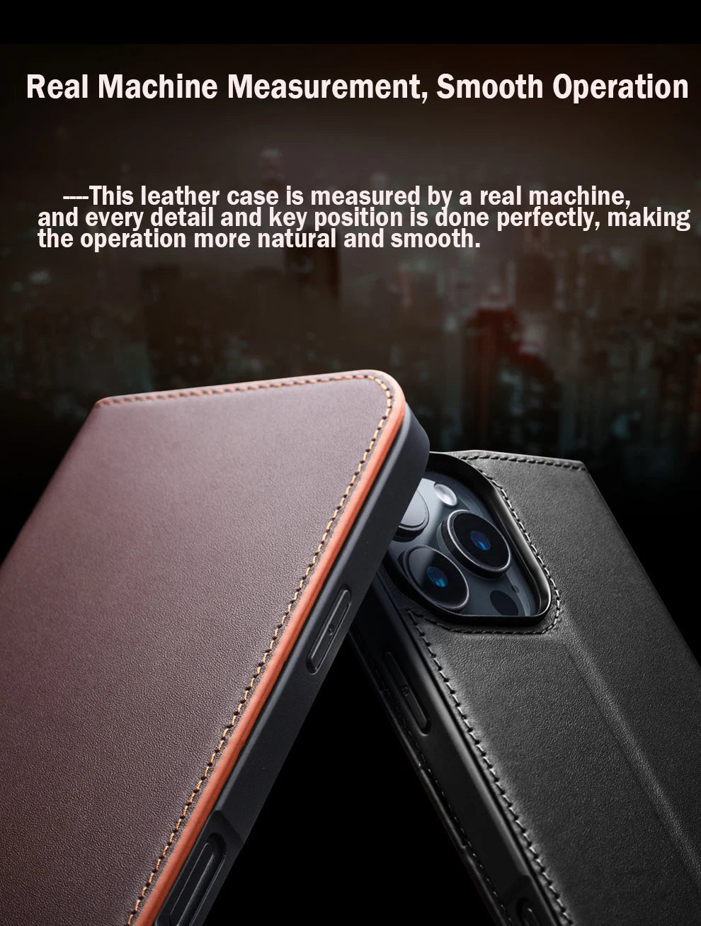 QIALINO Genuine Leather iPhone 17 Pro Handmade Case