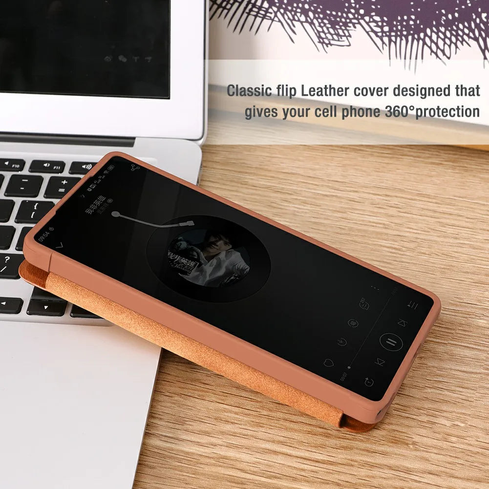 Galaxy S25 NILLKIN Leather Lens Cover Case