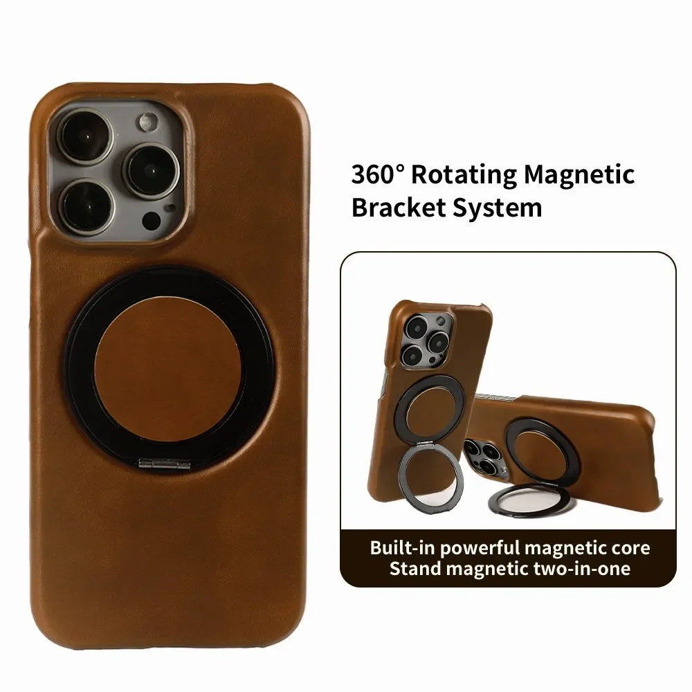 iPhone 16 Pro Max Luxury 360° Genuine Leather Magsafe Case