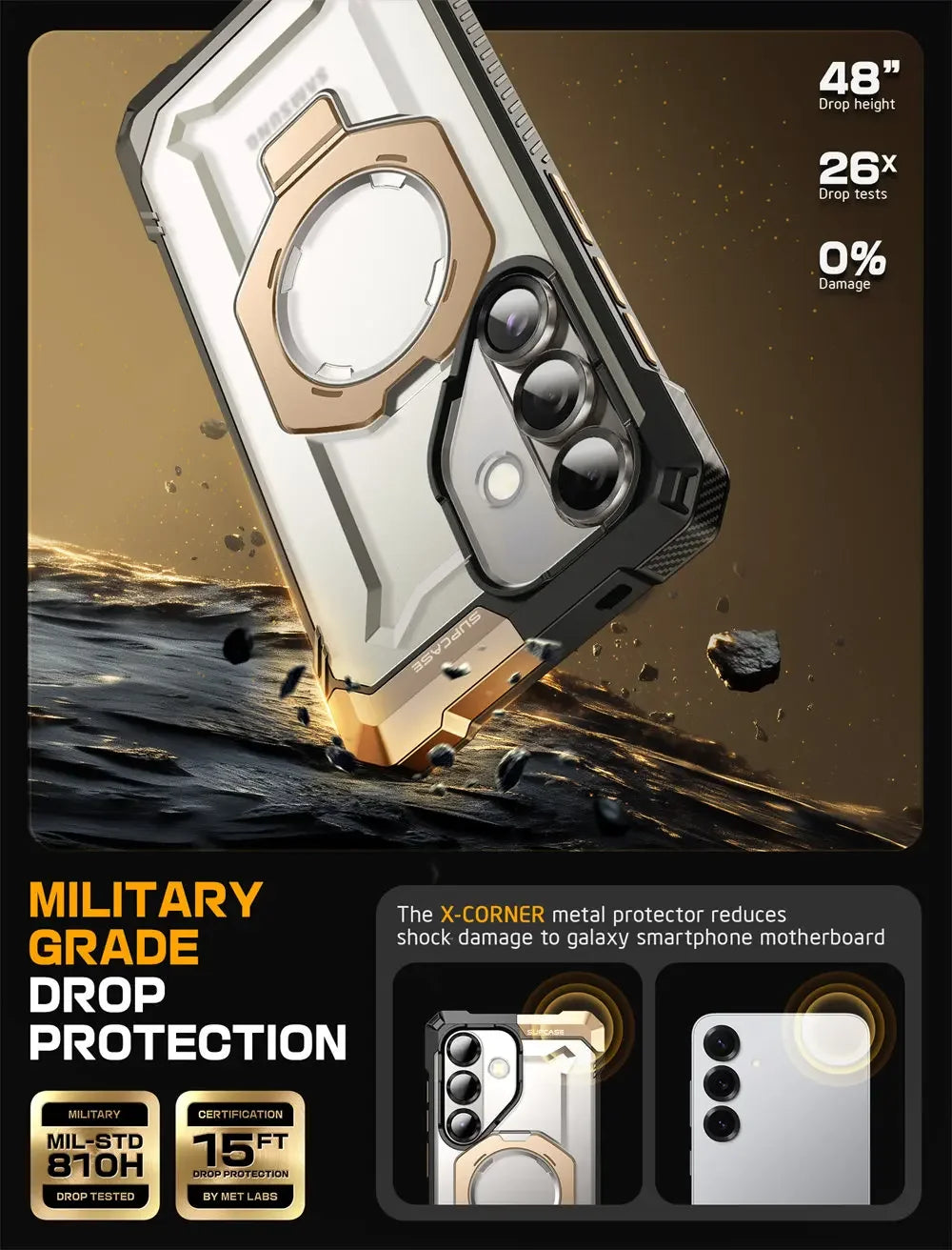 SUPCASE Galaxy S25 2025 UB Grip Anti-Scratch Heavy Duty Case