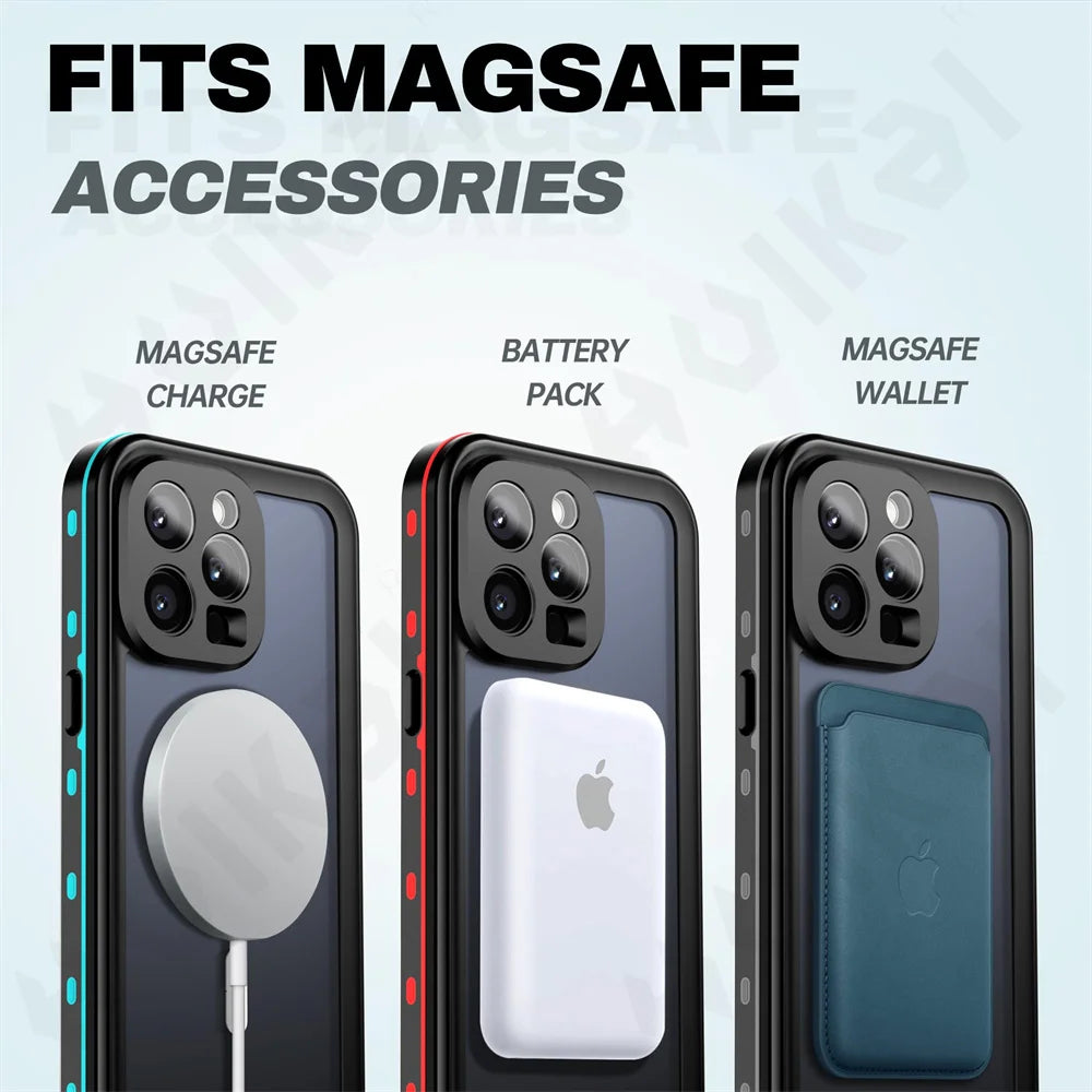 iPhone 16 IP68 Protective Waterproof Magnetic Case