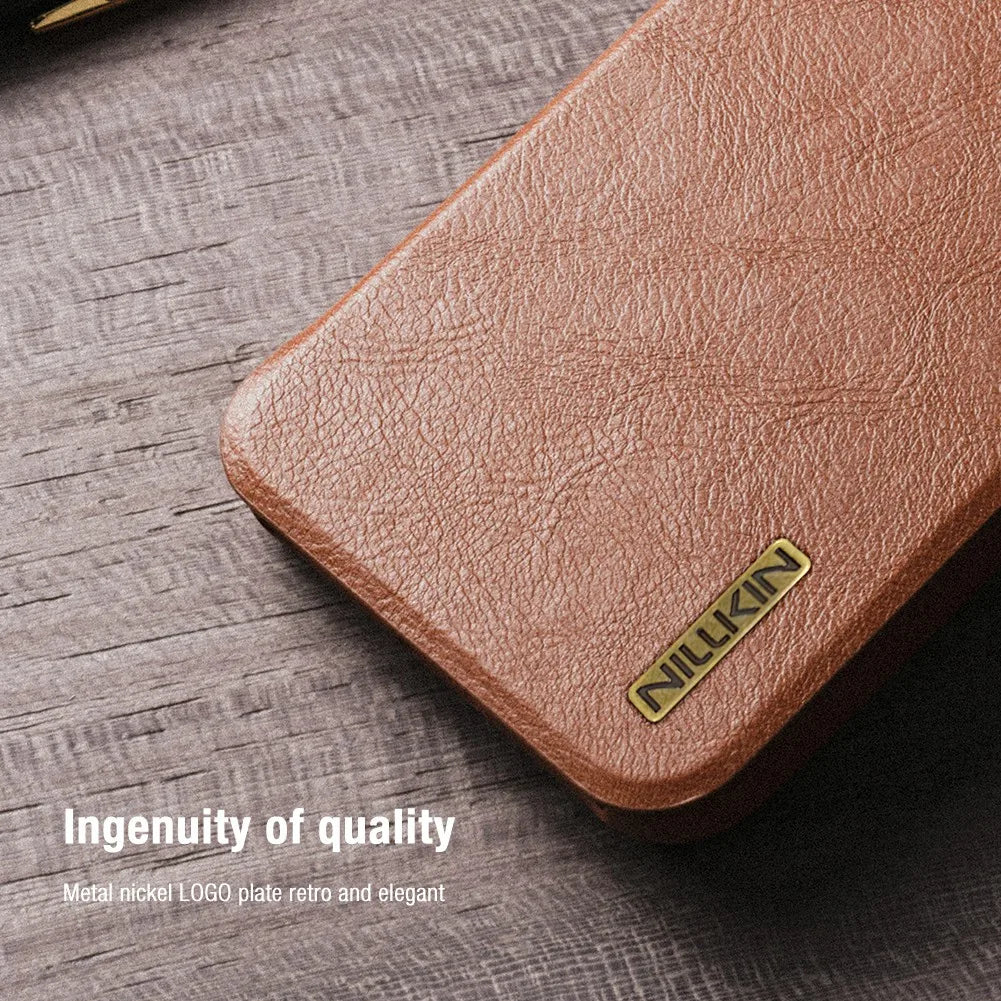 Galaxy S25 NILLKIN Leather Lens Cover Case