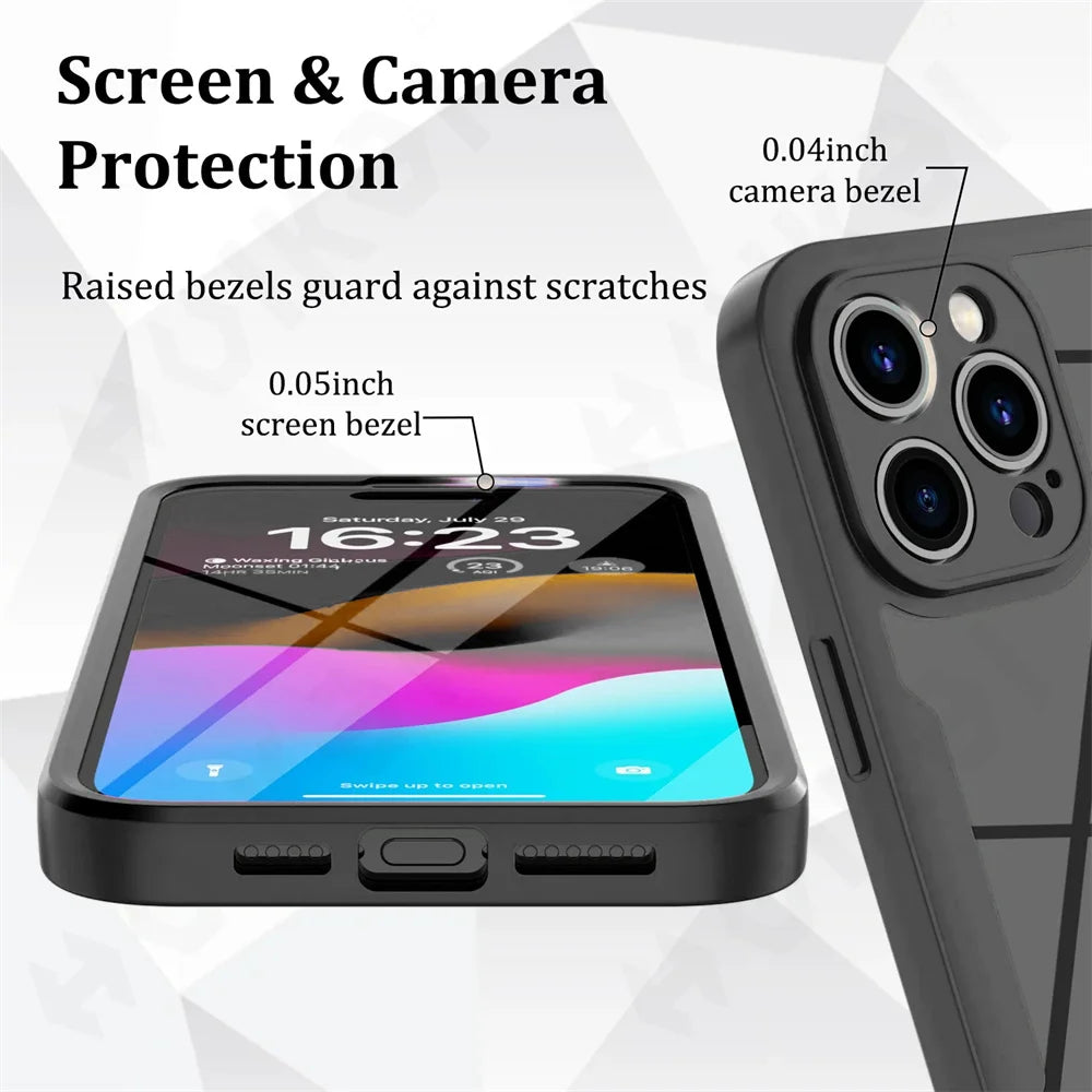 iPhone 16 Full Shockproof Silicone Screen Protection Cover