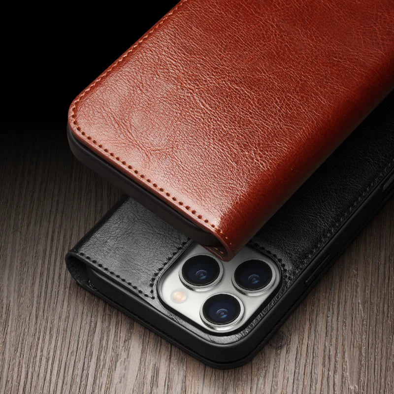 QIALINO iPhone 16 Genuine Leather Case