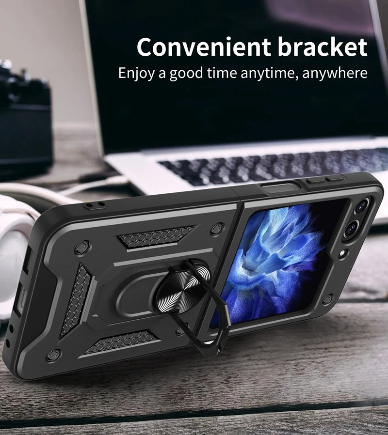 Galaxy Z Flip 6 Car Magnetic Ring Holder Armor Case