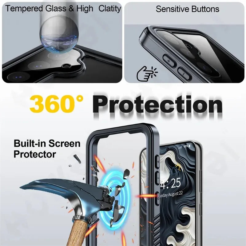 Galaxy S25 Ultra IP68 Waterproof Underwater Swimming Case