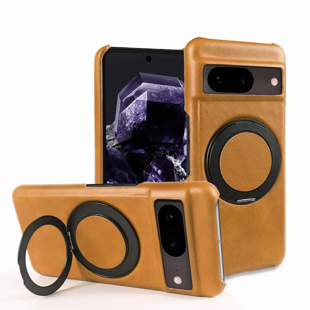 Google Pixel 9 Luxury 360° Rotating Magnetic Leather Case