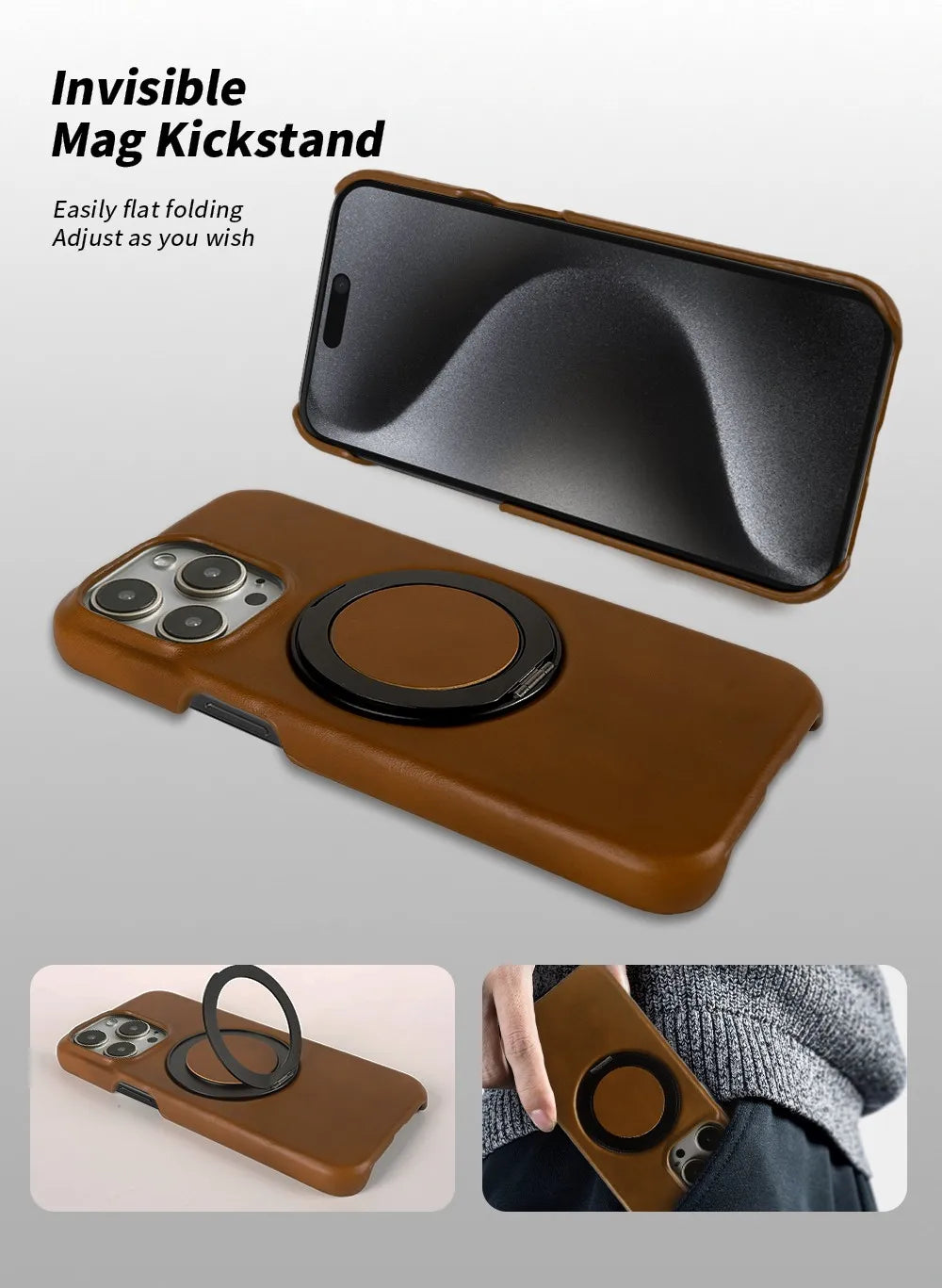 iPhone 16 Luxury 360° Genuine Leather Magsafe Case