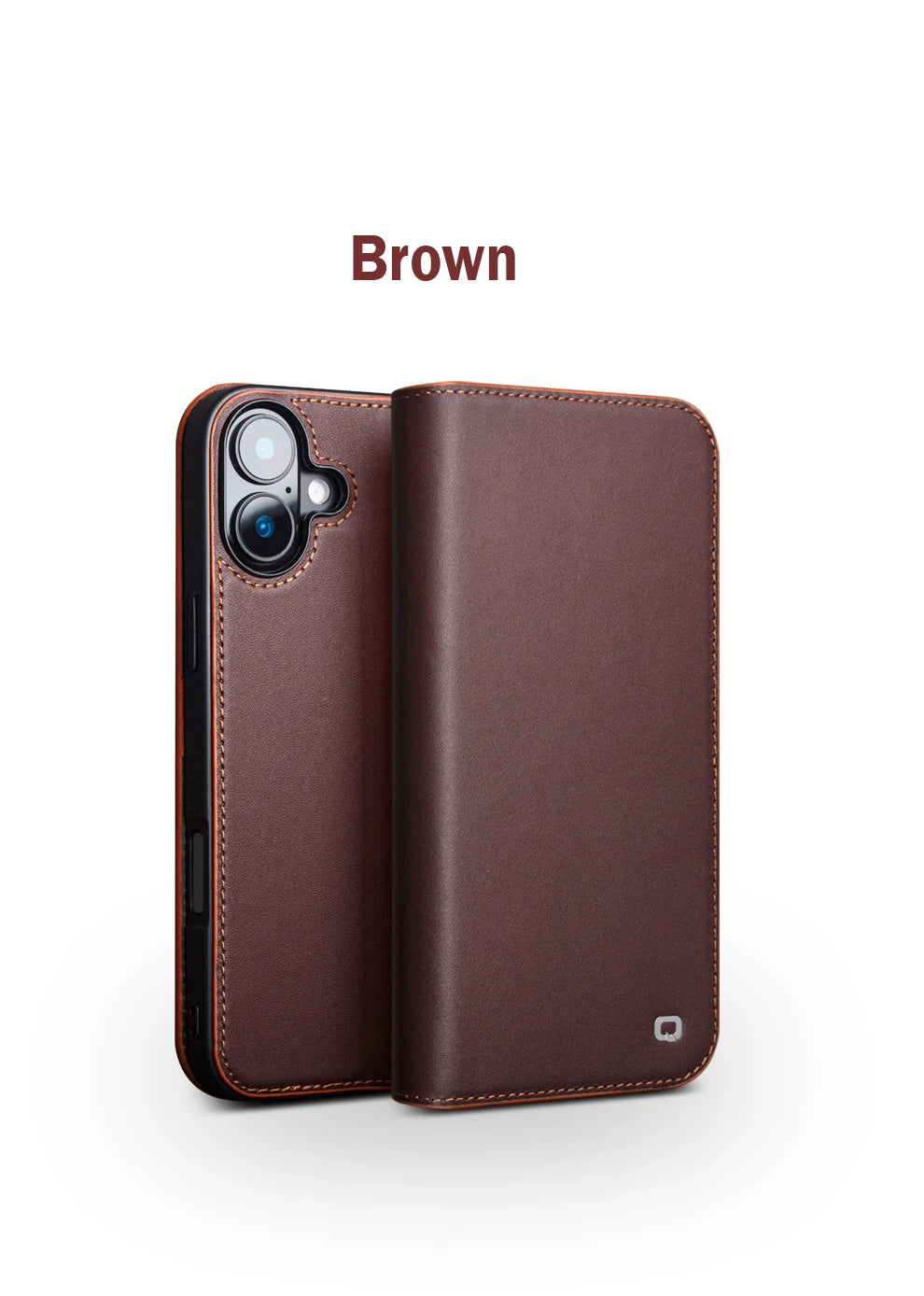 QIALINO Genuine Leather iPhone 17 Pro Handmade Case