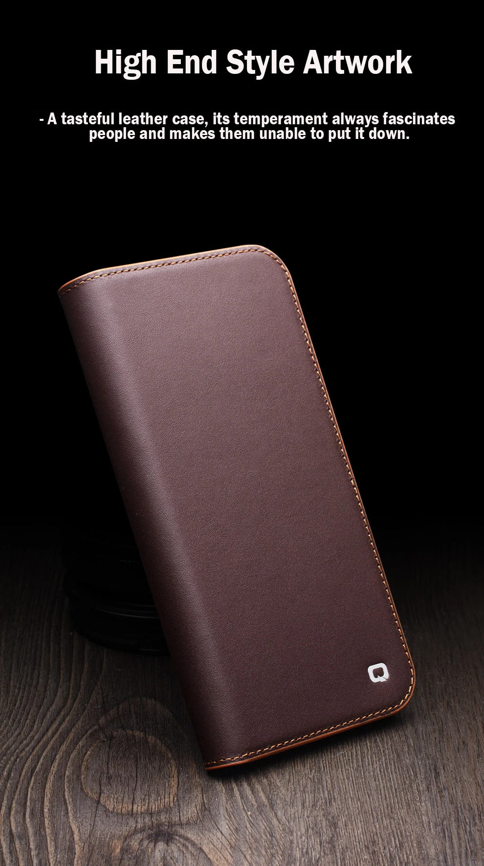 QIALINO Genuine Leather iPhone 17 Handmade Case