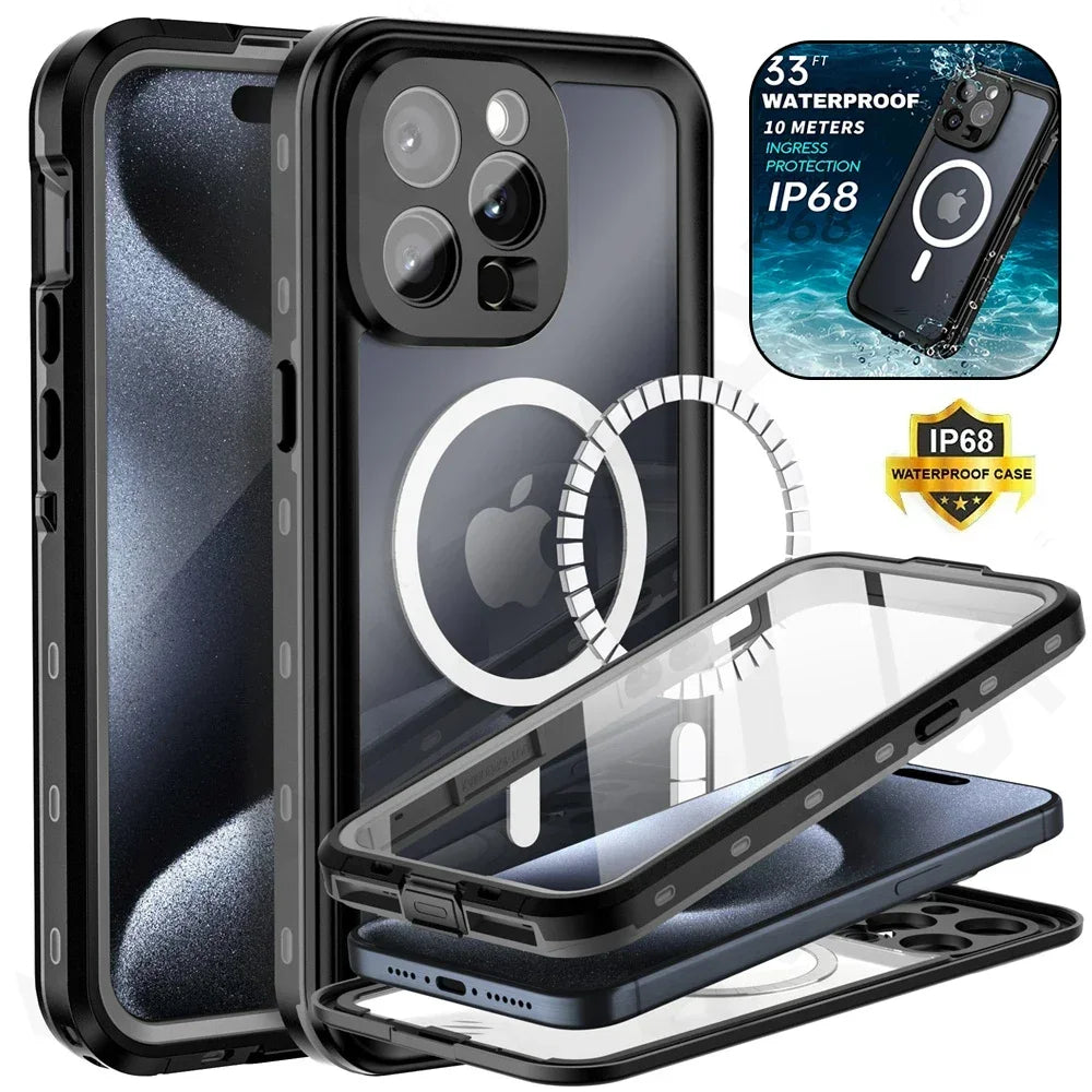 iPhone 16 Pro IP68 Protective Waterproof Magnetic Case