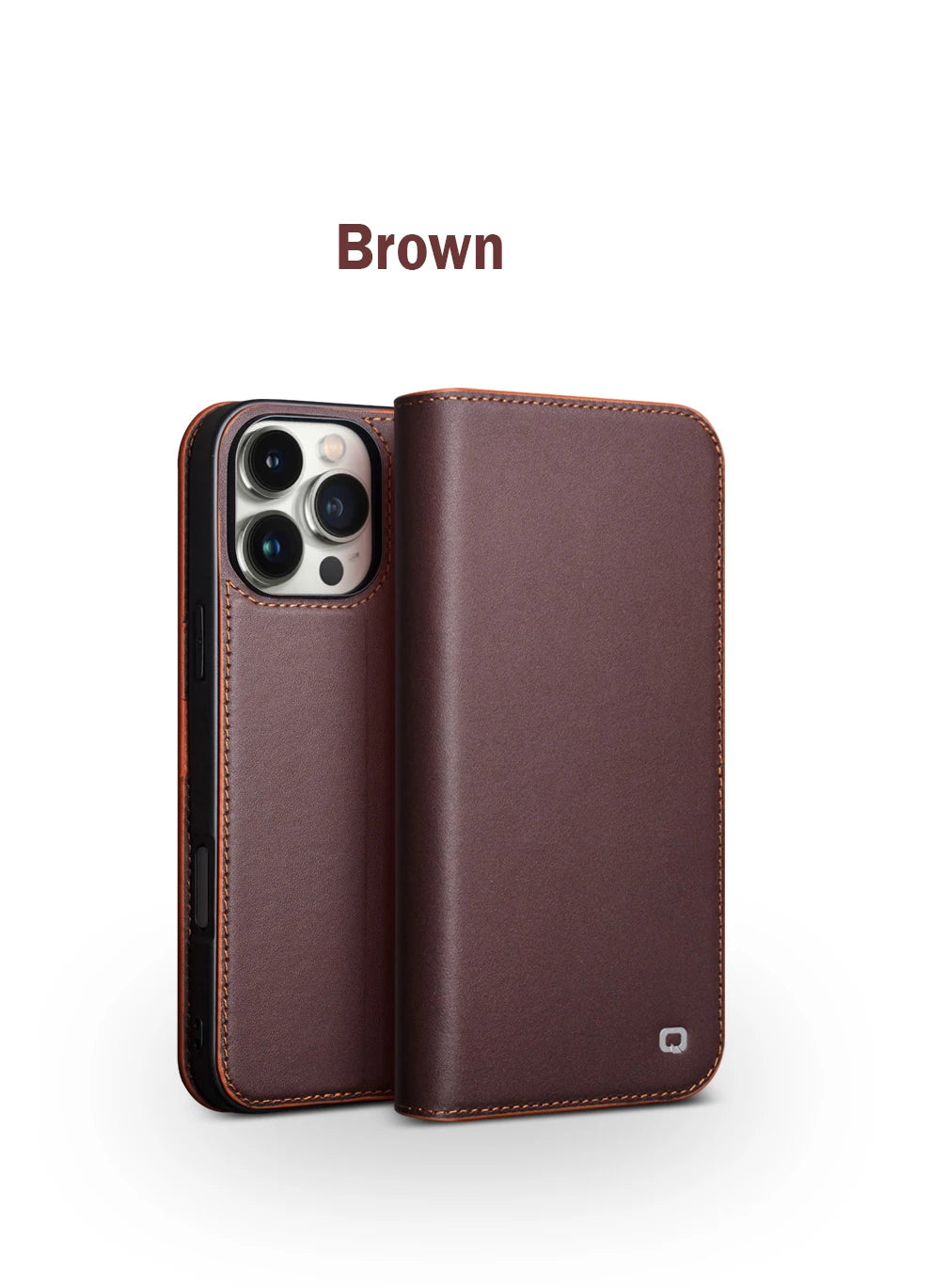 QIALINO Genuine Leather iPhone 17 Pro Handmade Case