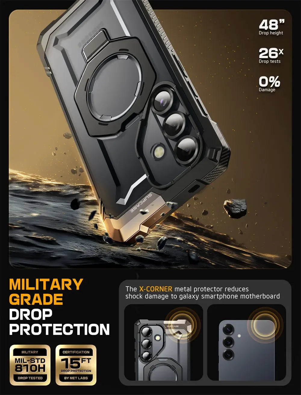 SUPCASE Galaxy S25 2025 UB Grip Anti-Scratch Heavy Duty Case