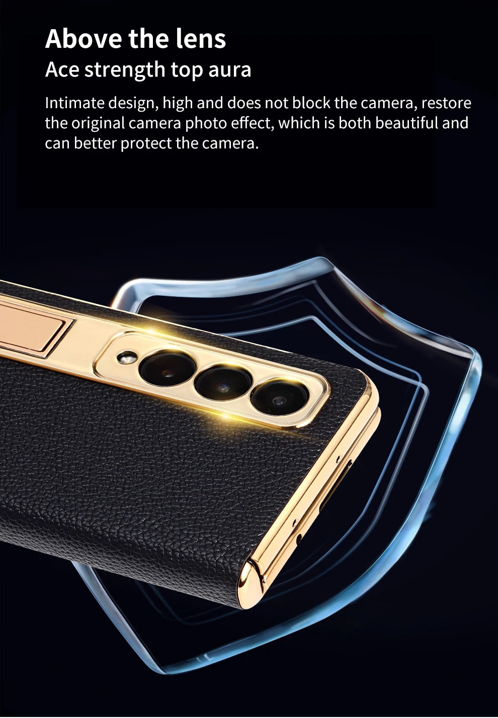 Real Leather Galaxy Z Fold 6 Hinge Kickstand Cover