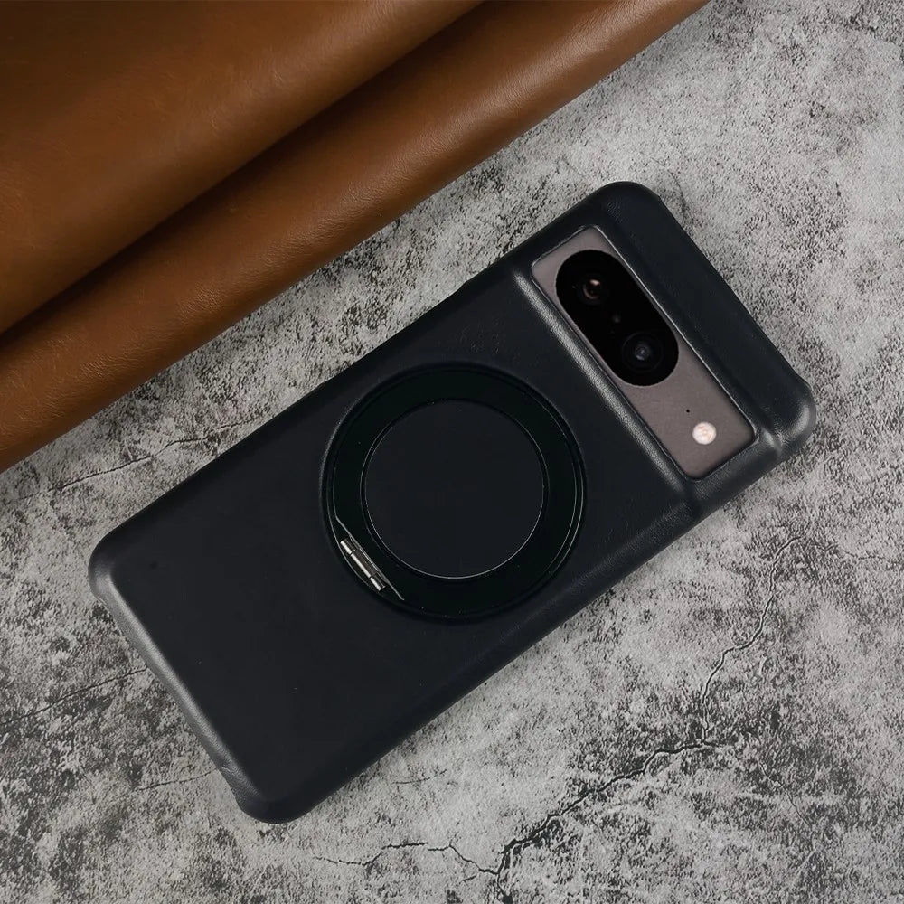 Google Pixel 9 Luxury 360° Rotating Magnetic Leather Case