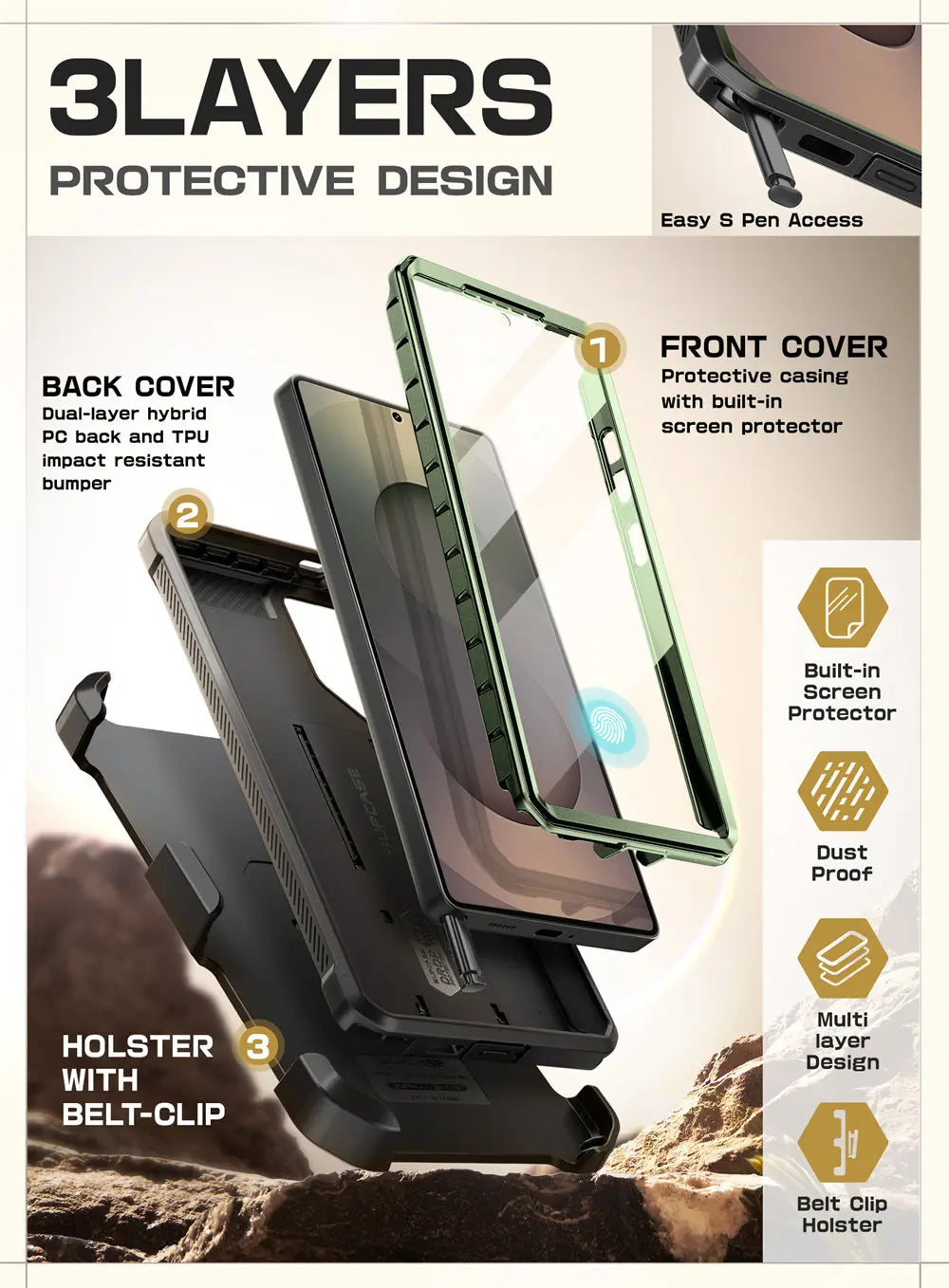 SUPCASE Galaxy S25 Ultra UB Pro Military-Grade Protection Case