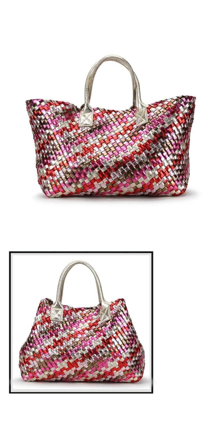 Bling Woven Leather Handbag