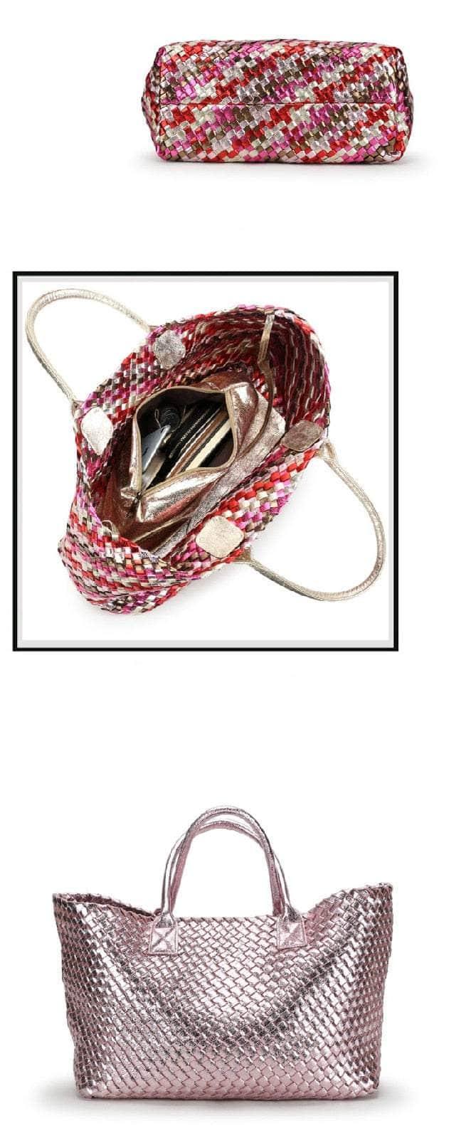 Bling Woven Leather Handbag