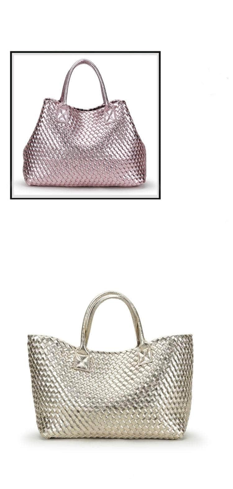 Bling Woven Leather Handbag