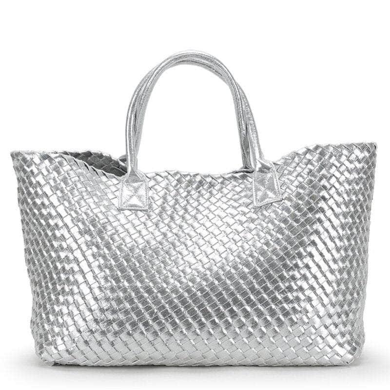 Bling Woven Leather Handbag