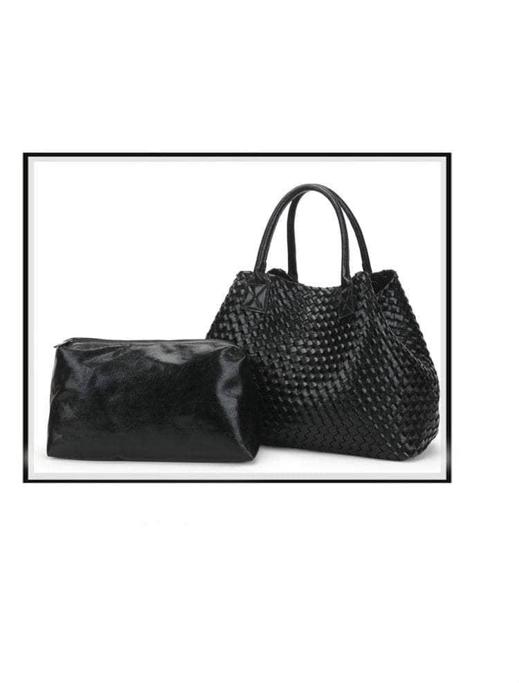 Bling Woven Leather Handbag