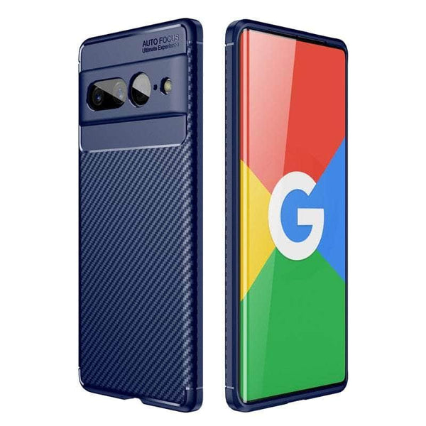 Casebuddy Blue / For Pixel 8 Pro Carbon Fiber Google Pixel 8 Pro Shockproof Case