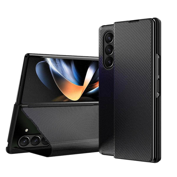 Casebuddy black / for Galaxy Z Fold 5 Galaxy Z Fold 5 Matte Carbon Fiber Folding Cover