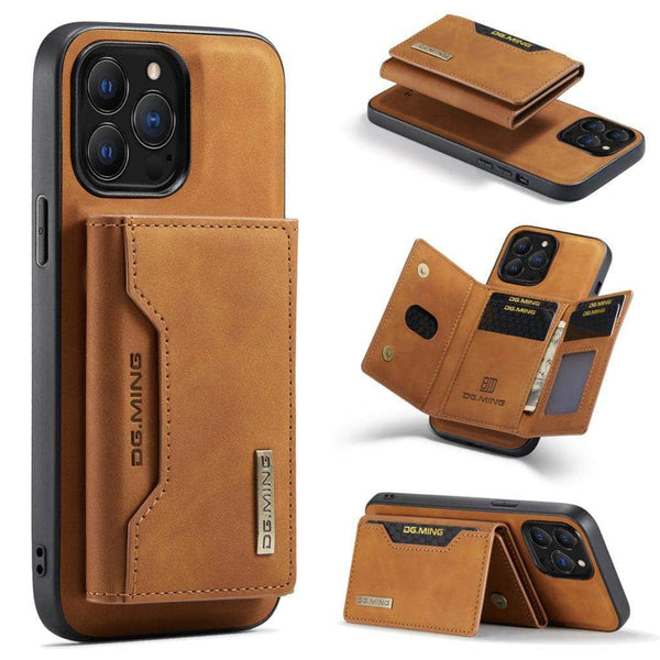 Casebuddy Brown / For iPhone 15Pro iPhone 15 Pro Magnetic Split Body Wallet Case