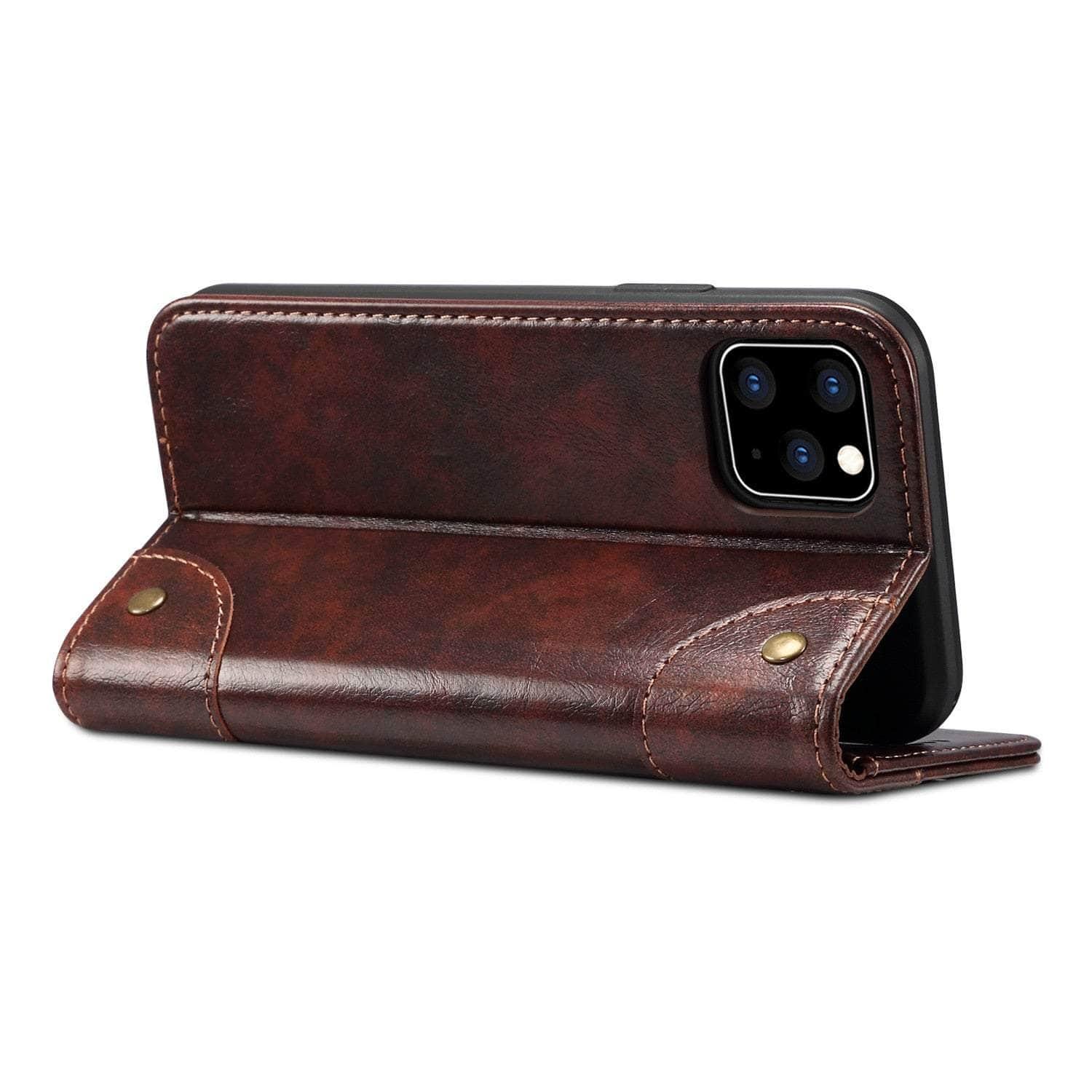 Casebuddy Classic iPhone 15 Plus Wallet Flip Genuine Leather Case