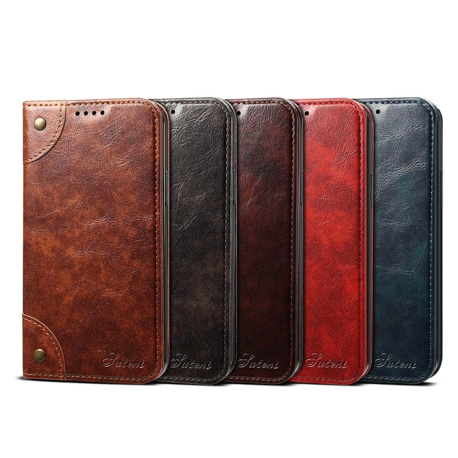 Casebuddy Classic iPhone 15 Pro Max Wallet Flip Genuine Leather Case