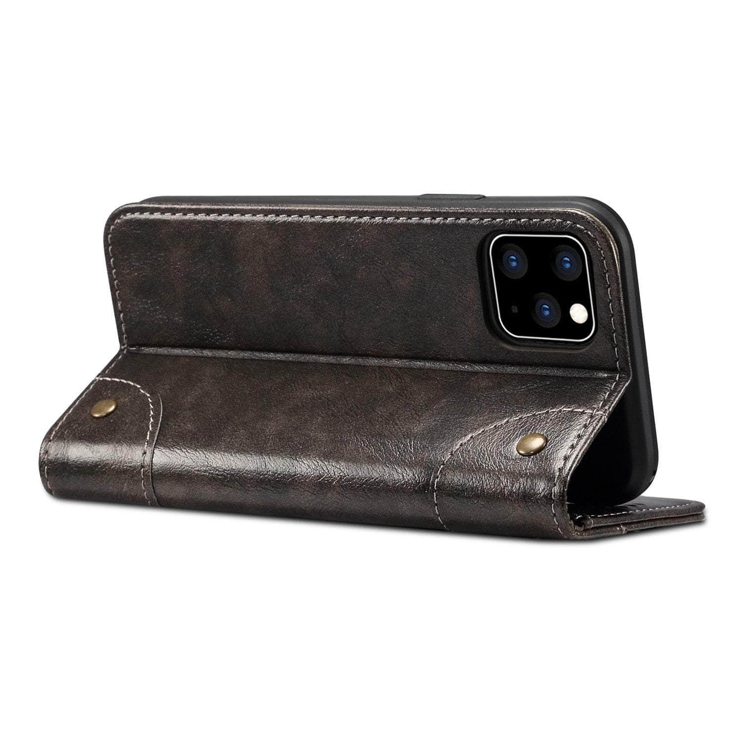 Casebuddy Classic iPhone 15 Wallet Flip Genuine Leather Case