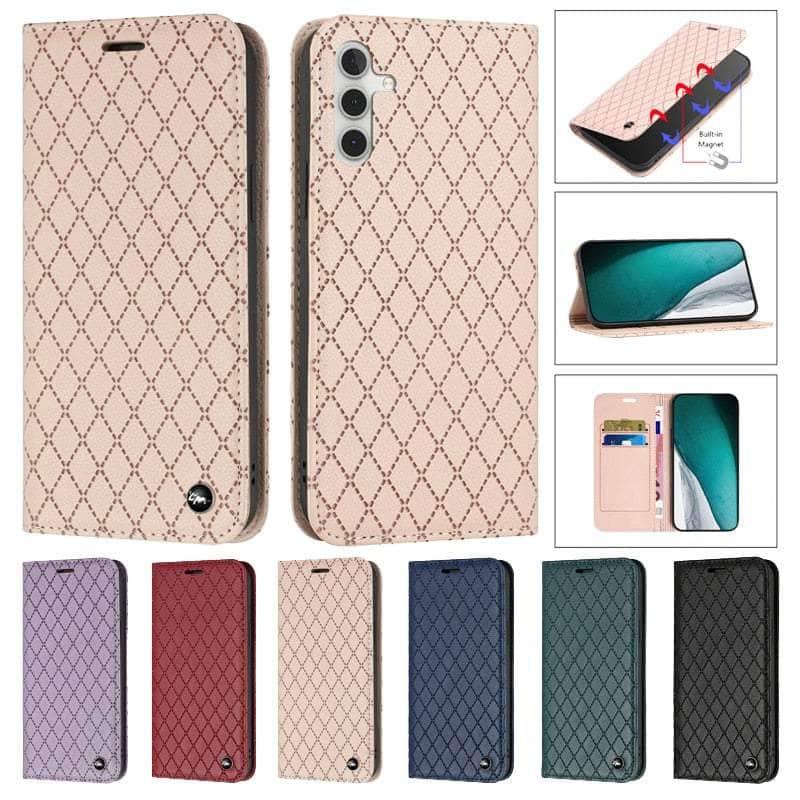 Casebuddy Embossing Samsung Galaxy A14 Vegan Leather Wallet