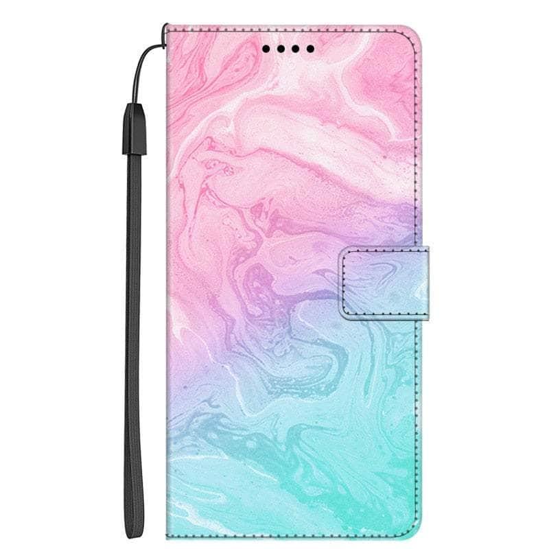 Casebuddy 3 / For Galaxy M14 5G Galaxy A14 Marble Leather Case