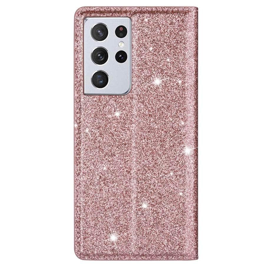 Casebuddy Galaxy A14 Wallet Glitter Leather Case