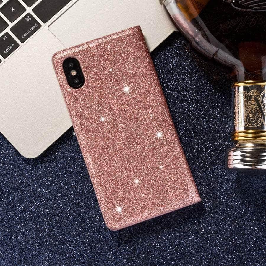 Casebuddy Galaxy A14 Wallet Glitter Leather Case