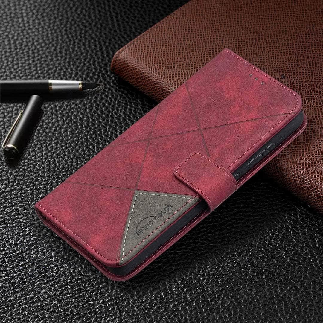 Casebuddy Galaxy A34 / Wine red Galaxy A34 Wallet Flip Leather Case
