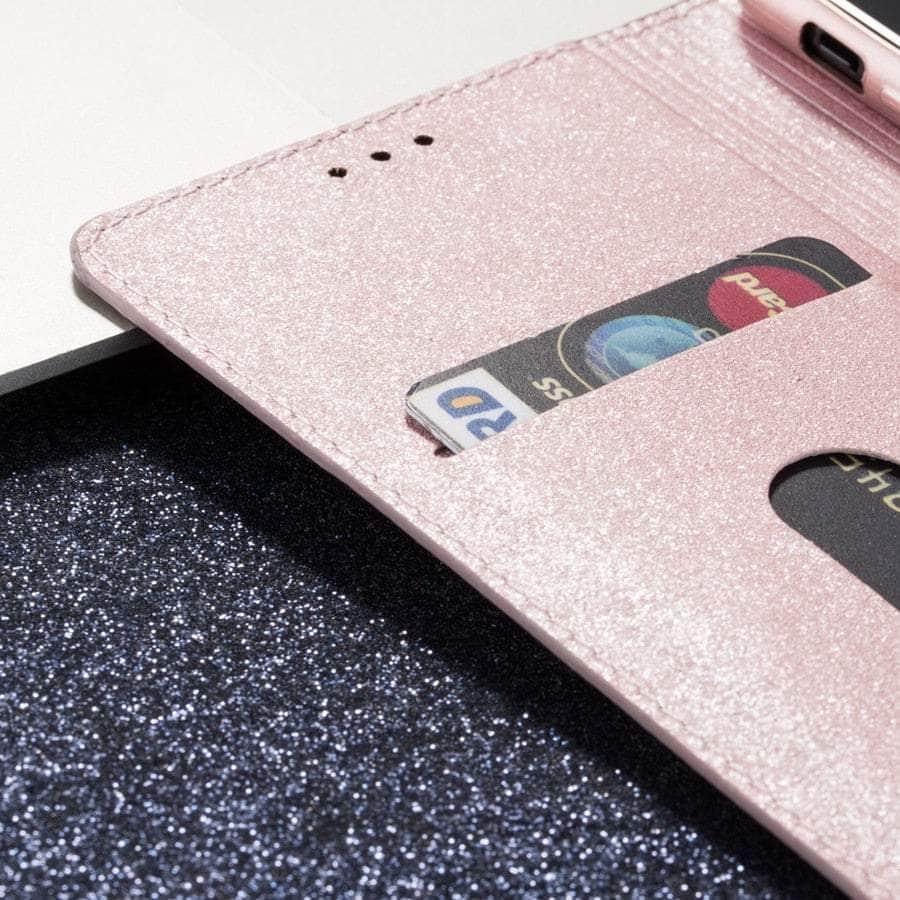 Casebuddy Galaxy A54 Wallet Glitter Leather Case