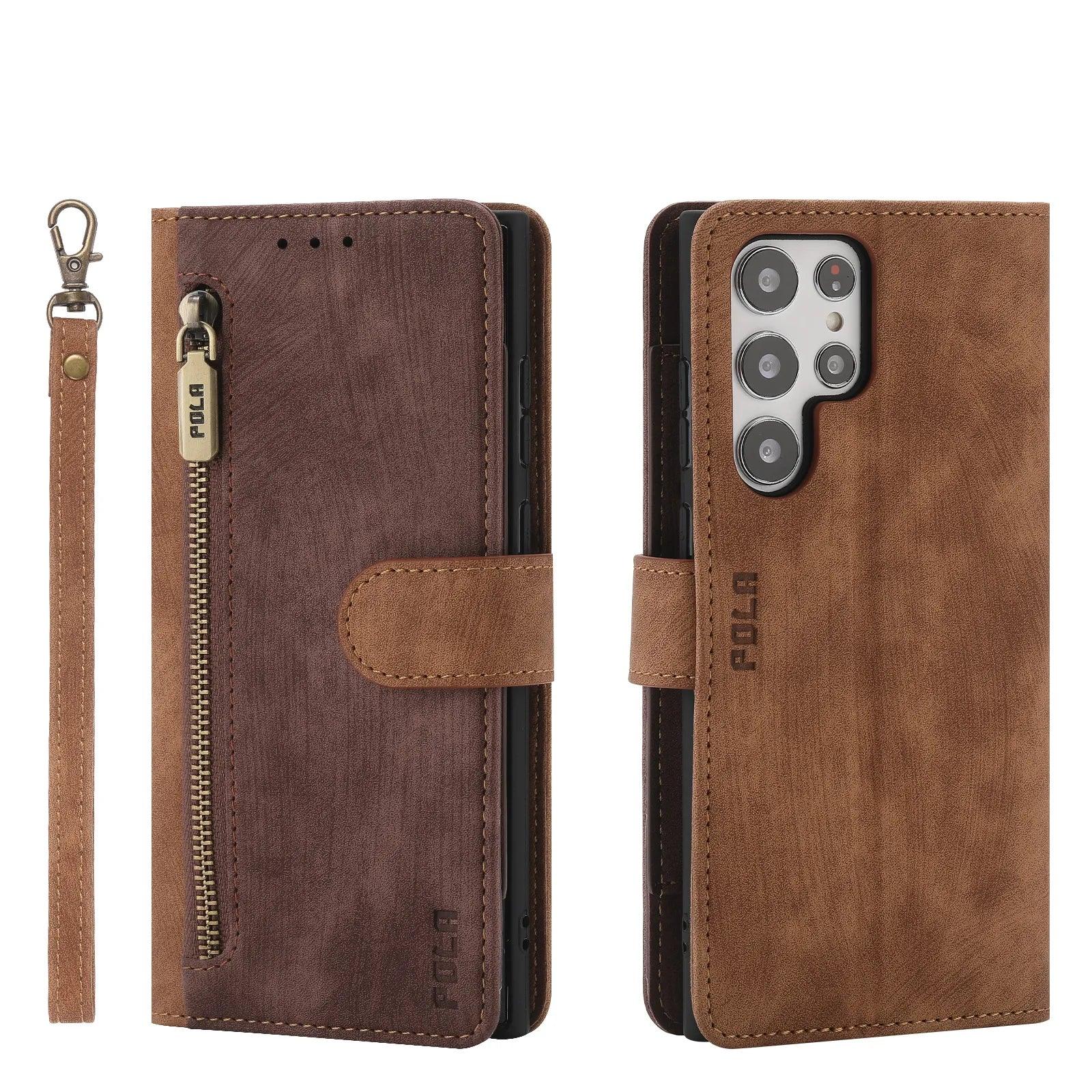 Galaxy S24 Plus Anti-Theft Brush Leather Case