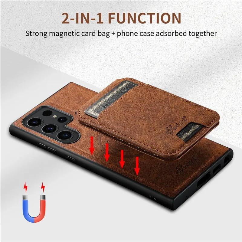 Galaxy S24 Plus Card Holder Vegan Leather Magnetic Pocket