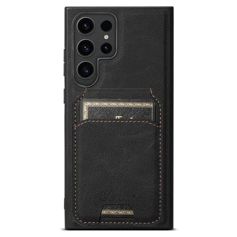 Galaxy S24 Plus Card Holder Vegan Leather Magnetic Pocket