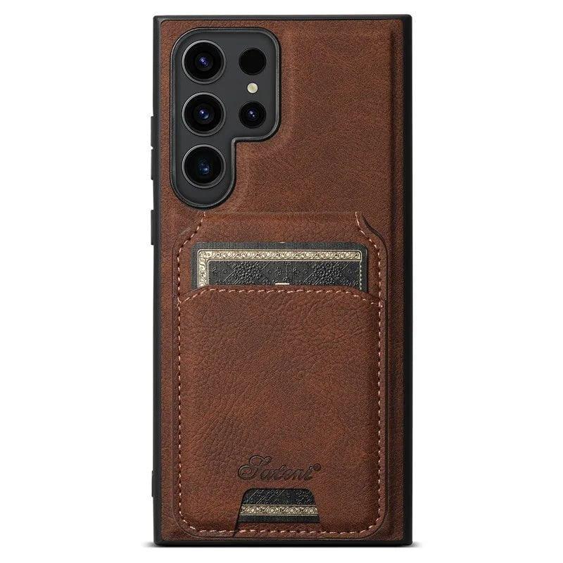 Galaxy S24 Plus Card Holder Vegan Leather Magnetic Pocket