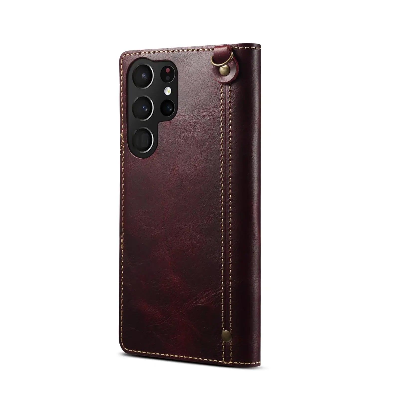 Casebuddy Galaxy S24 Plus Real Cowhide Leather Wallet Case