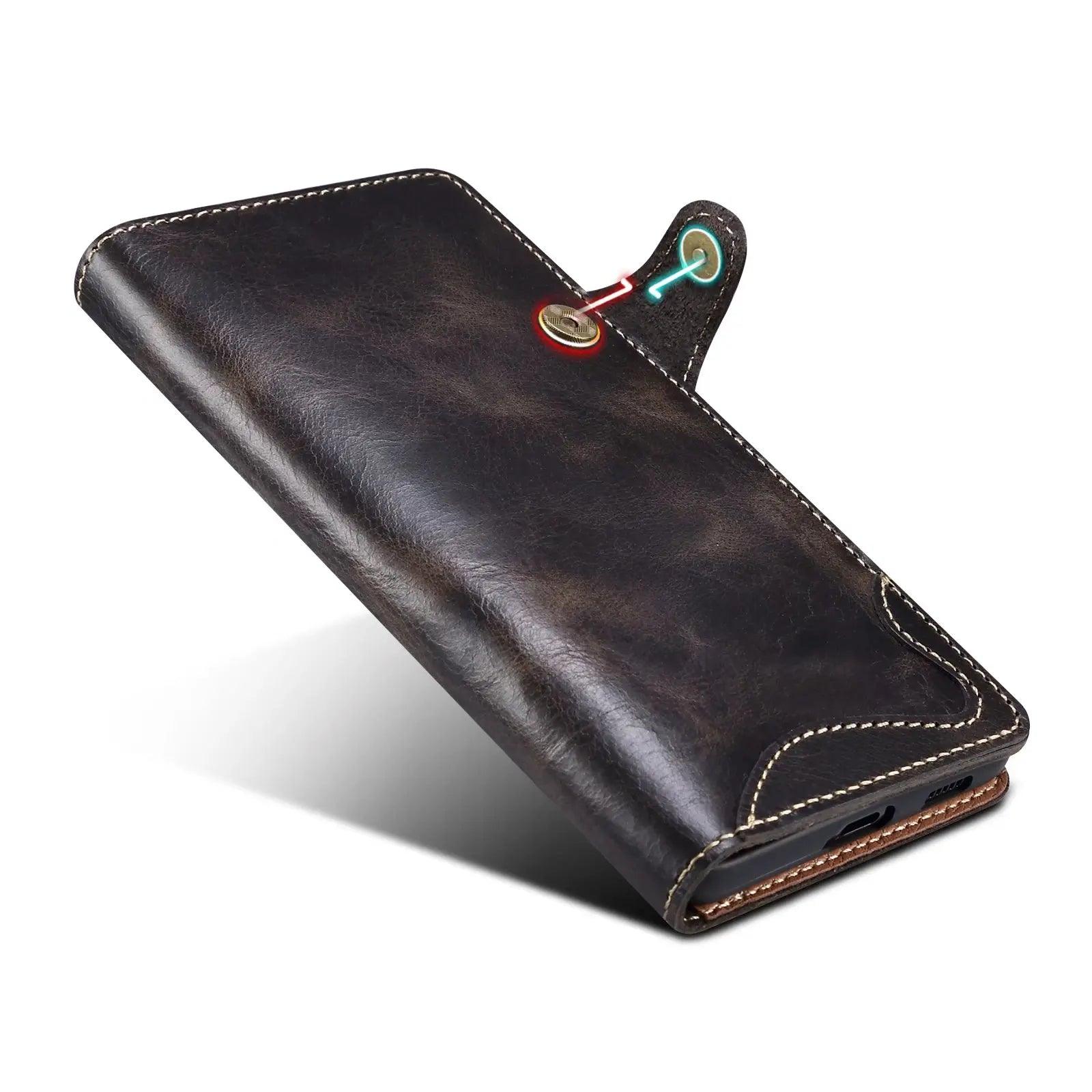 Casebuddy Galaxy S24 Plus Real Cowhide Leather Wallet Case