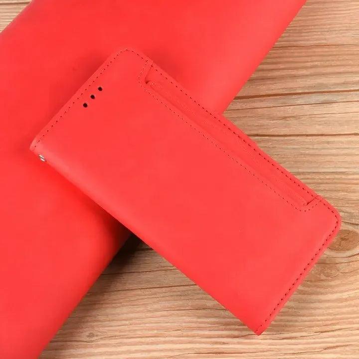 Casebuddy Red / SAMSUNG S24 Plus Galaxy S24 Plus Vegan Leather Card Wallet