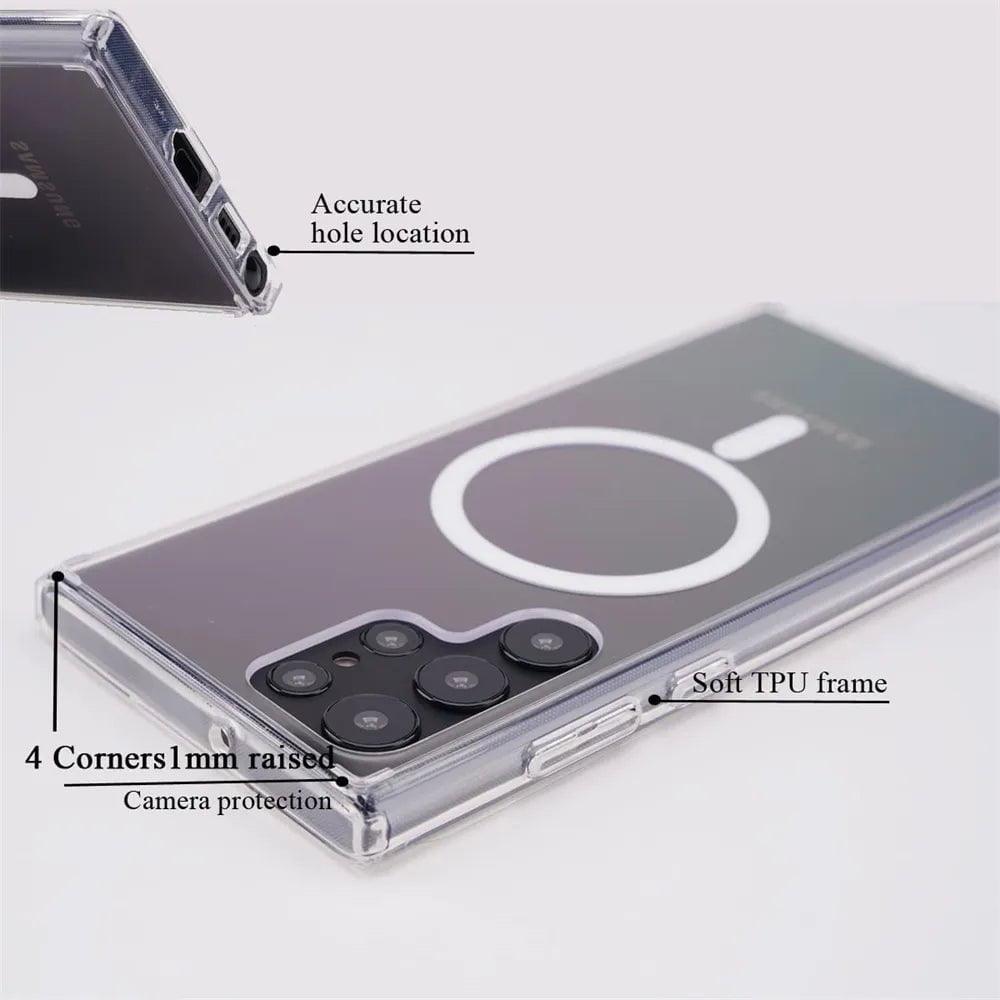 Casebuddy Transparent / For S24 Ultra Galaxy S24 Ultra Magsafe Magnetic Wireless Charging Case