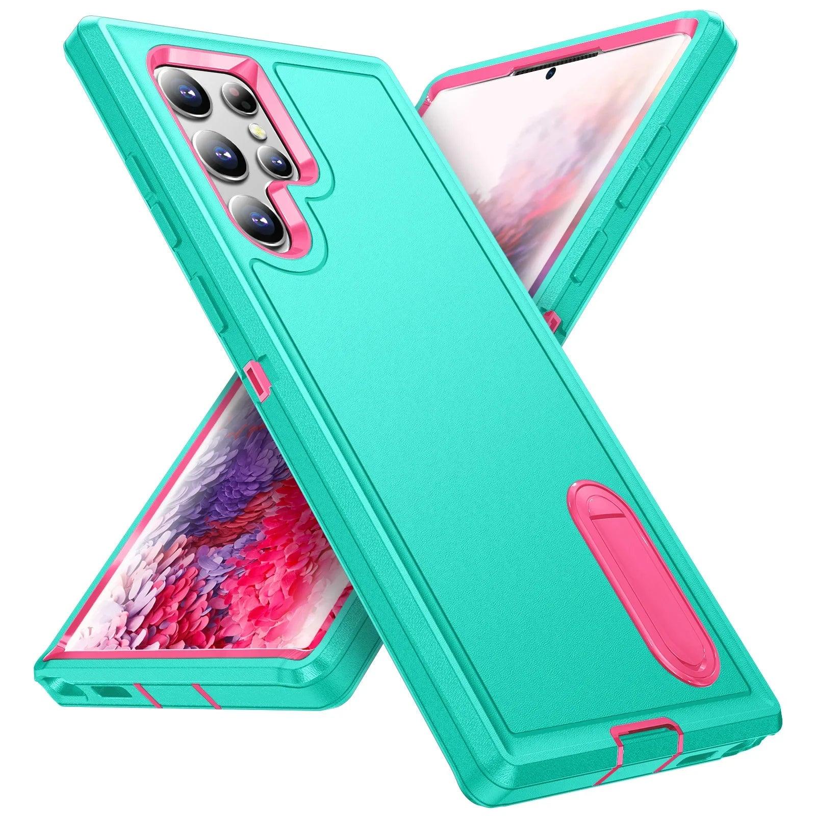 Casebuddy blue pink / Samsung S24 Ultra Galaxy S24 Ultra Shockproof Heavy Duty Cover