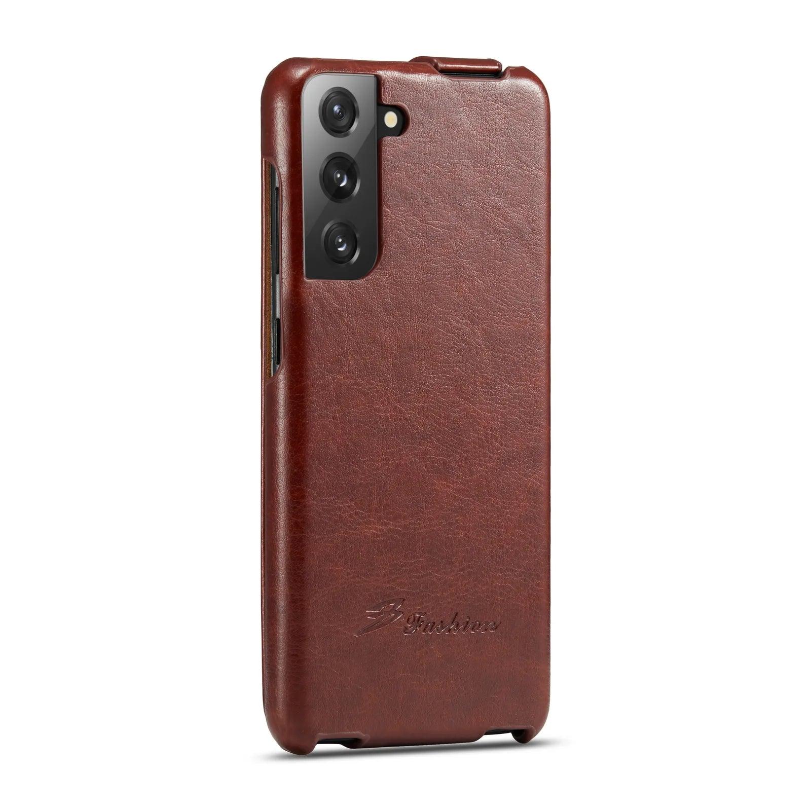 Casebuddy Galaxy S24 Vertical Flip Vegan Leather Case